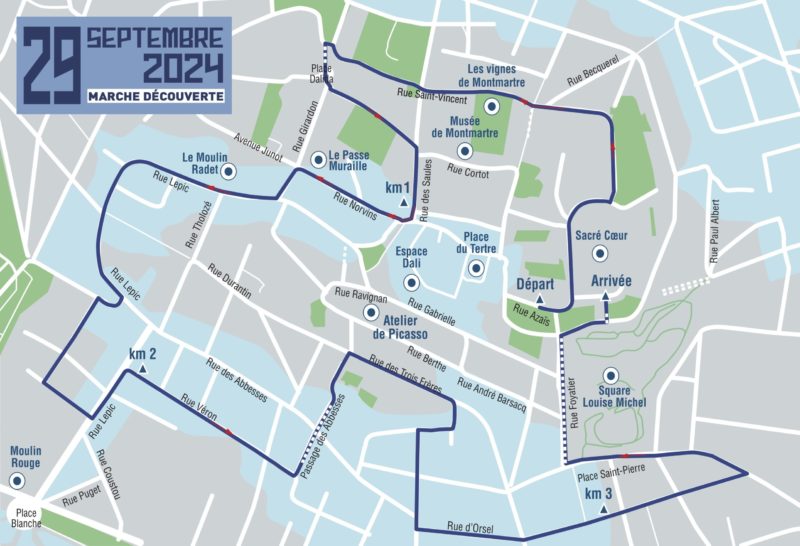urban trail de la butte montmartre Parcours-2024 marche